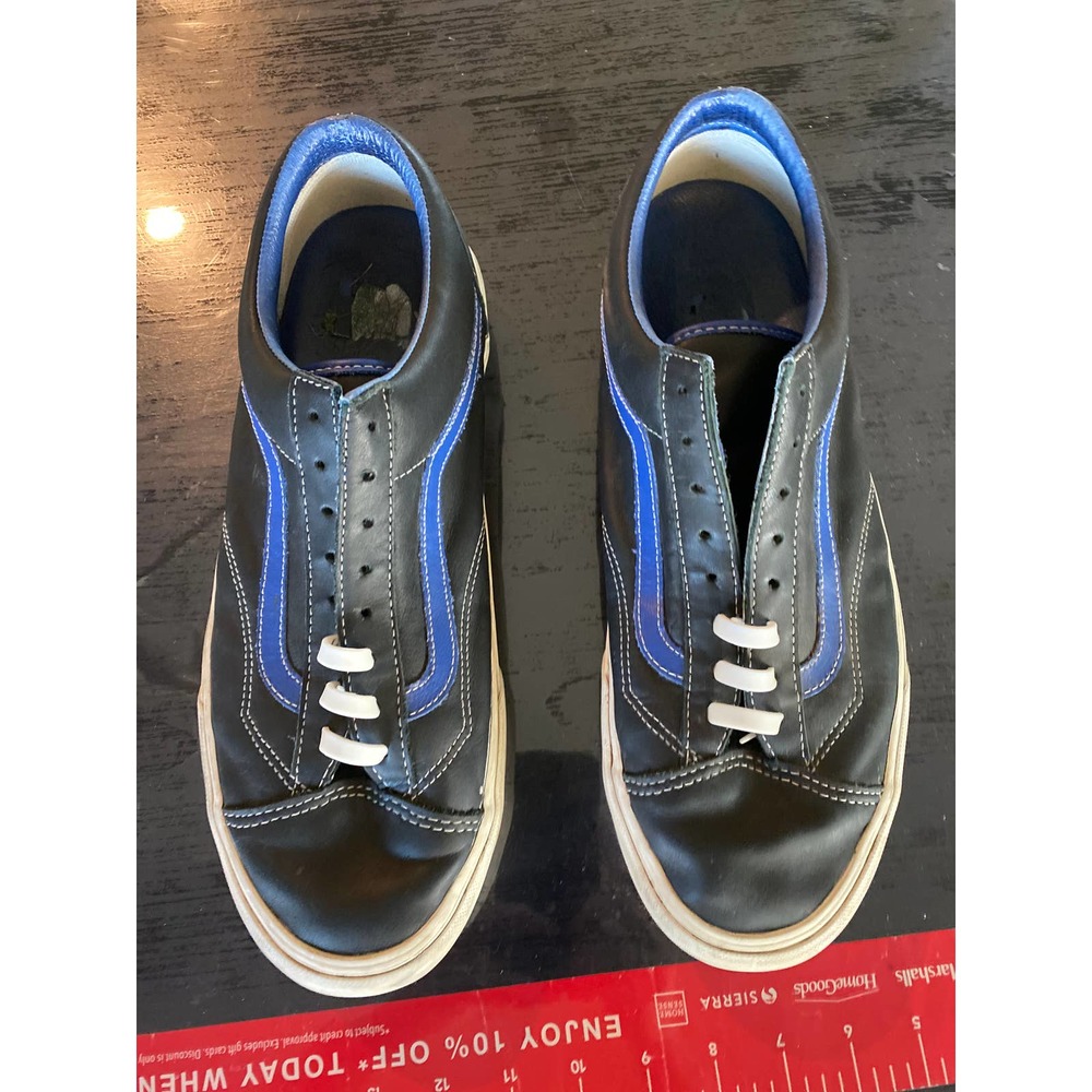 VANS VAULT STYLE 36 LX LEATHER PRINCESS BLUE BLACK SIZE 13